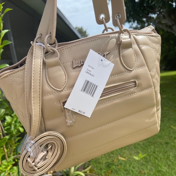 LUV BETSEY By Betsey Johnson LBKinley Satchel Bag In Taupe - Picture 15 of 15